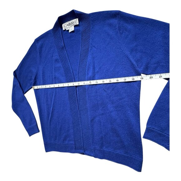 Carlisle Silk Cashmere Cardigan Sweater Blue Open Front Women’s Size S - Picture 7 of 8